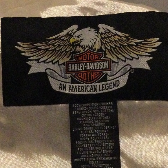 Harley-Davidson cream color jacket with embroidery front and back - Picture 4 of 4